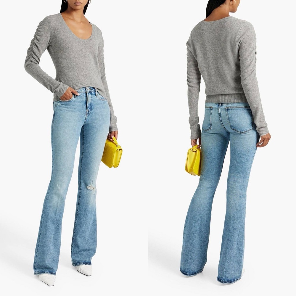 FRAME Le High Flare Distressed High-rise Jeans NWT